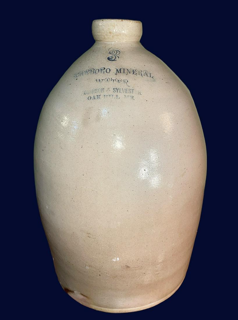 Old SCARBORO MINERAL WATER 3 gallon Advertising Salt Glaze Crock Jug (1 of 11)