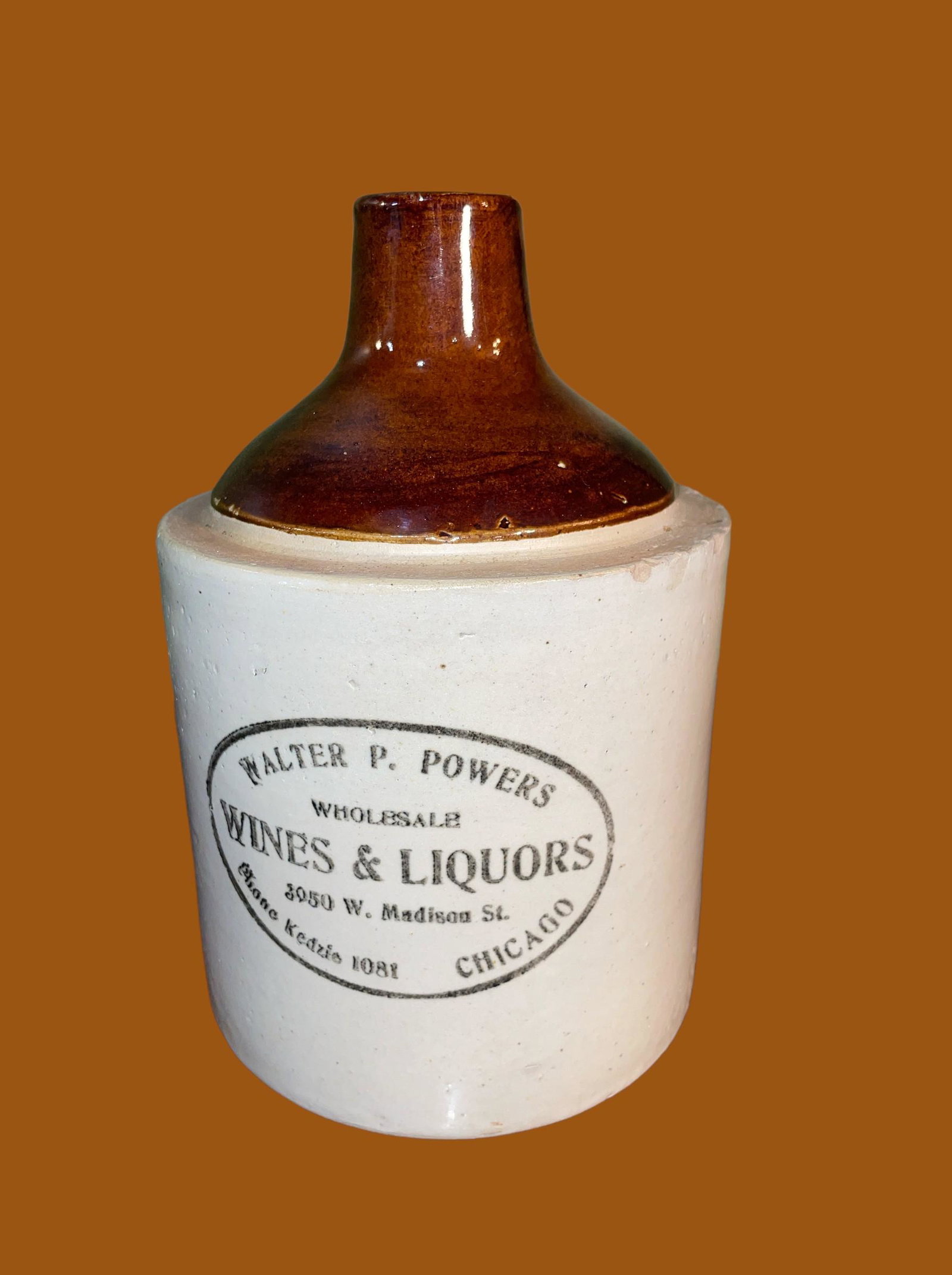 RED WING Advertising Jug Wines & Liquors Chicago: 9in H x 6in Dia