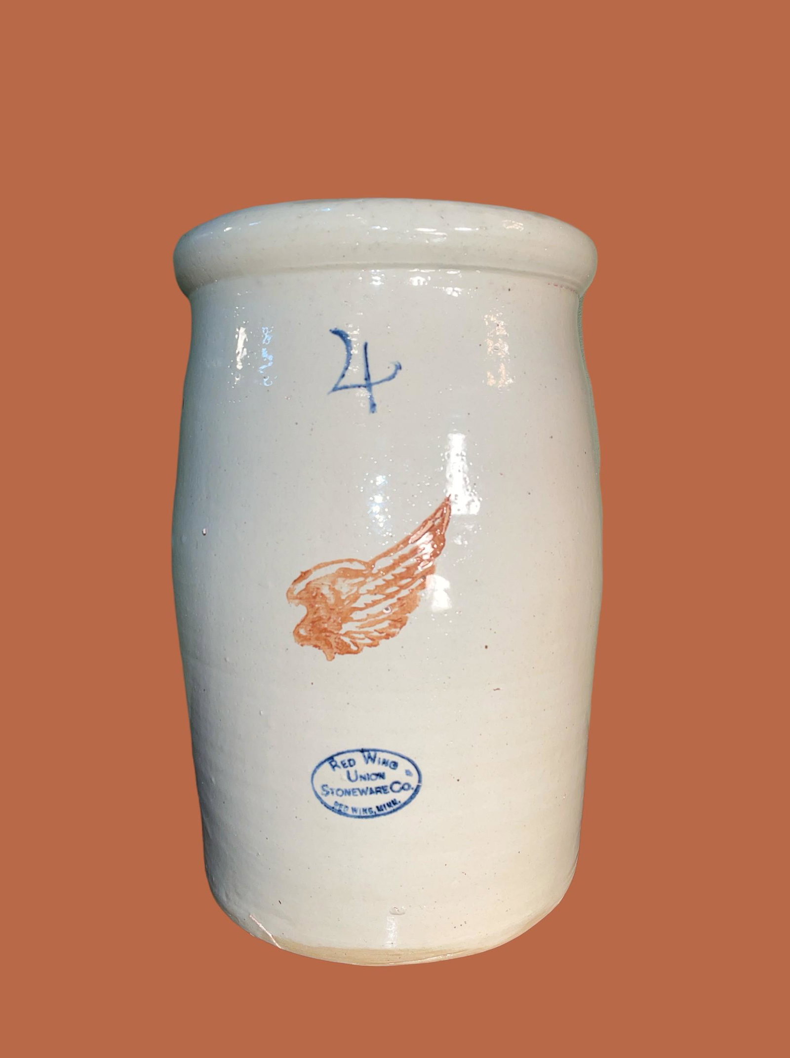 RED WING 4 gallon Butter Churn Large Wing: 15.5 in H 9.25in DIA