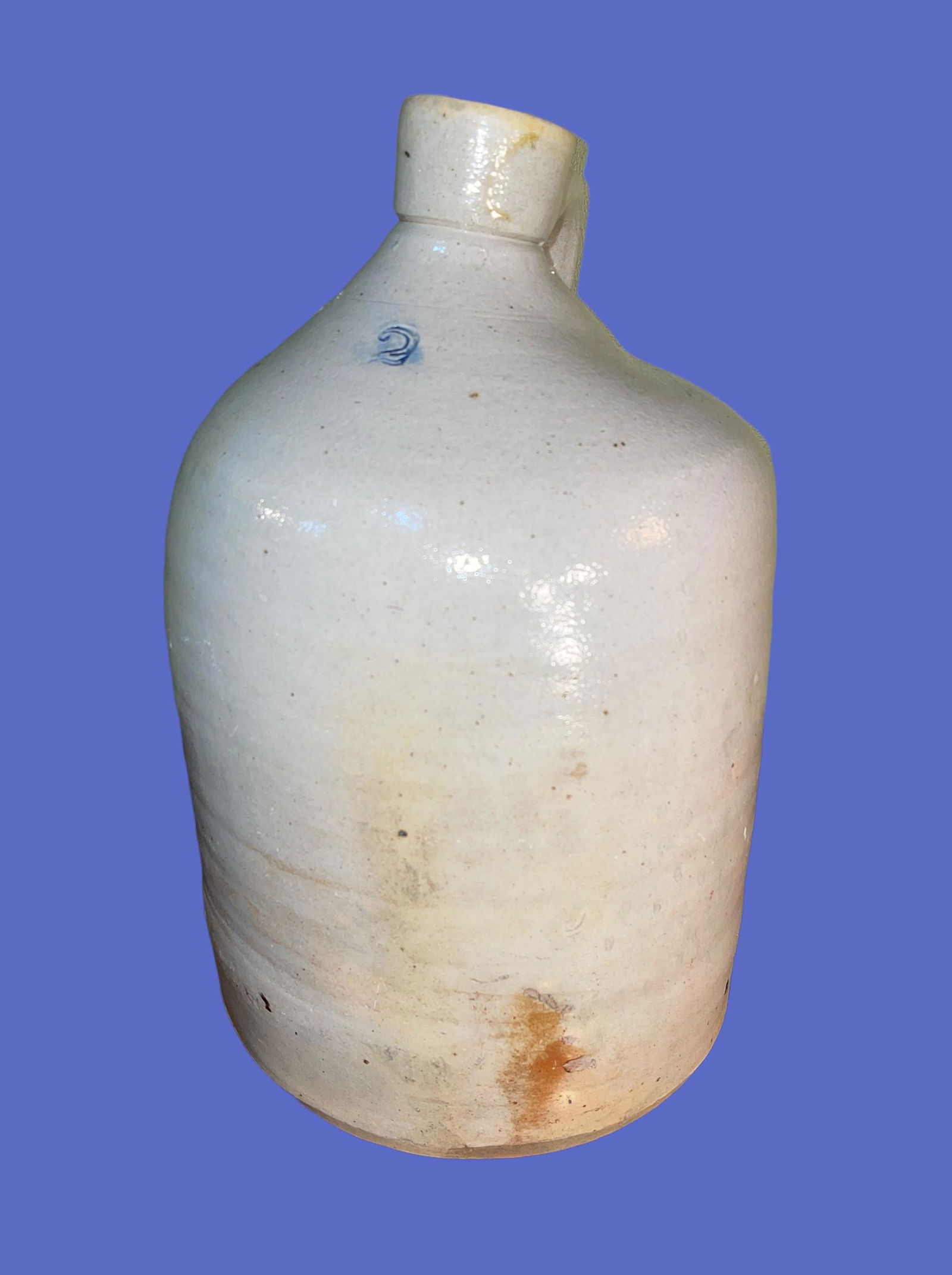 RARE Lopsided Salt Glaze 2 Gallon Jug 1800's (1 of 8)