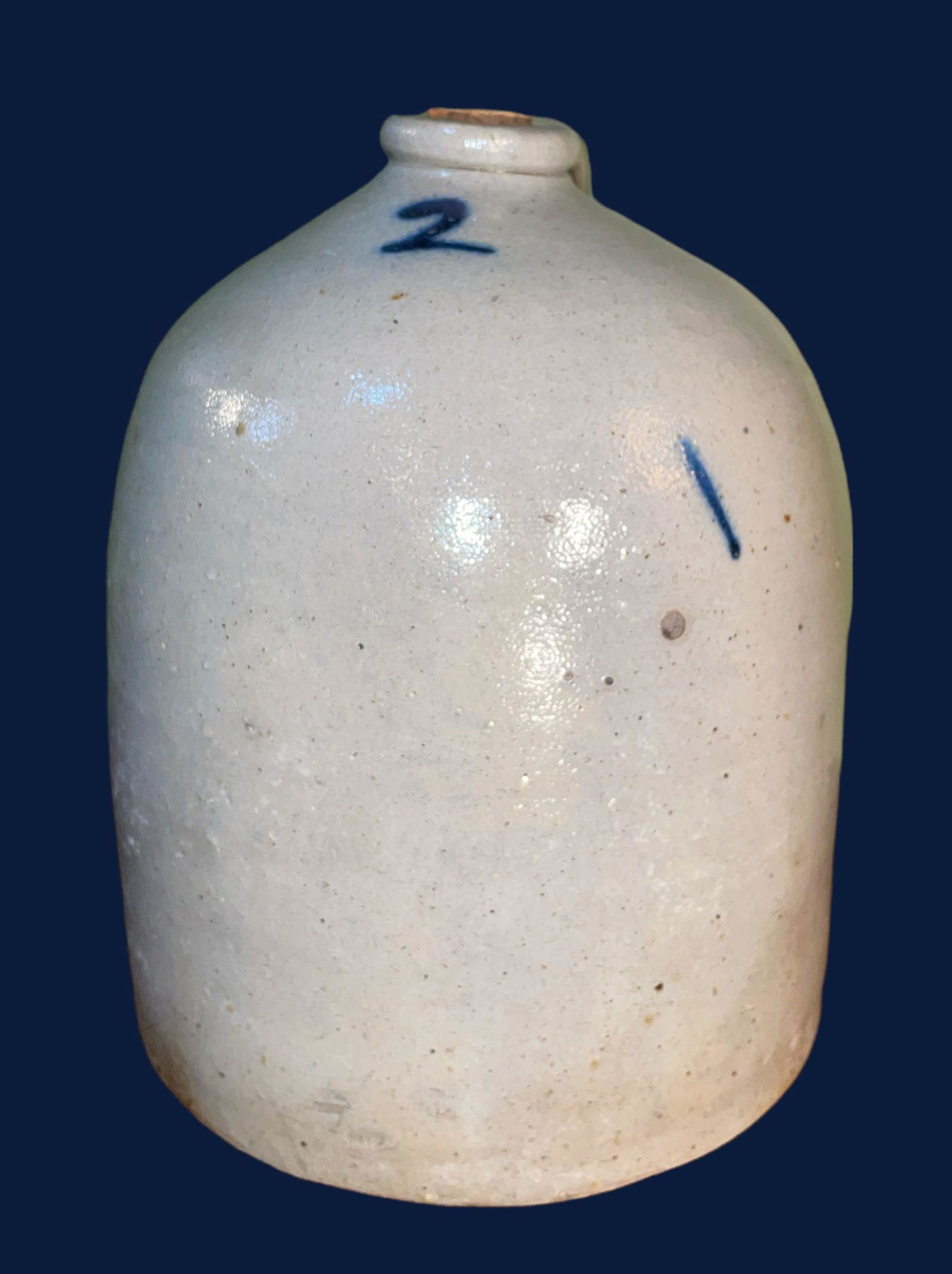 2 Gallon Salt Glaze Jug with extra Cobalt Mark (1 of 8)