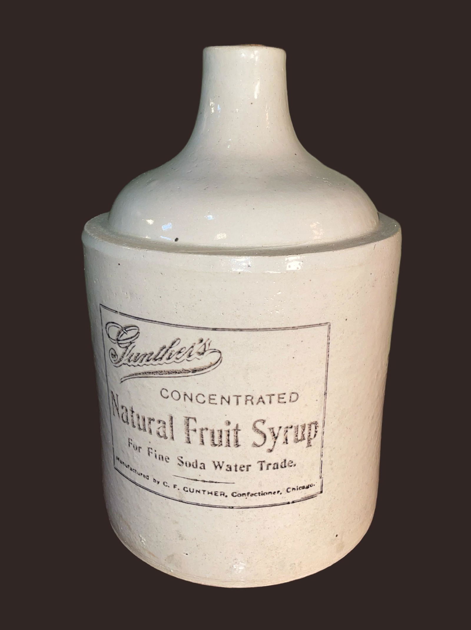 C.F. GUNTHER'S FRUIT SYRUP Advertising Crock Jug (1 of 7)