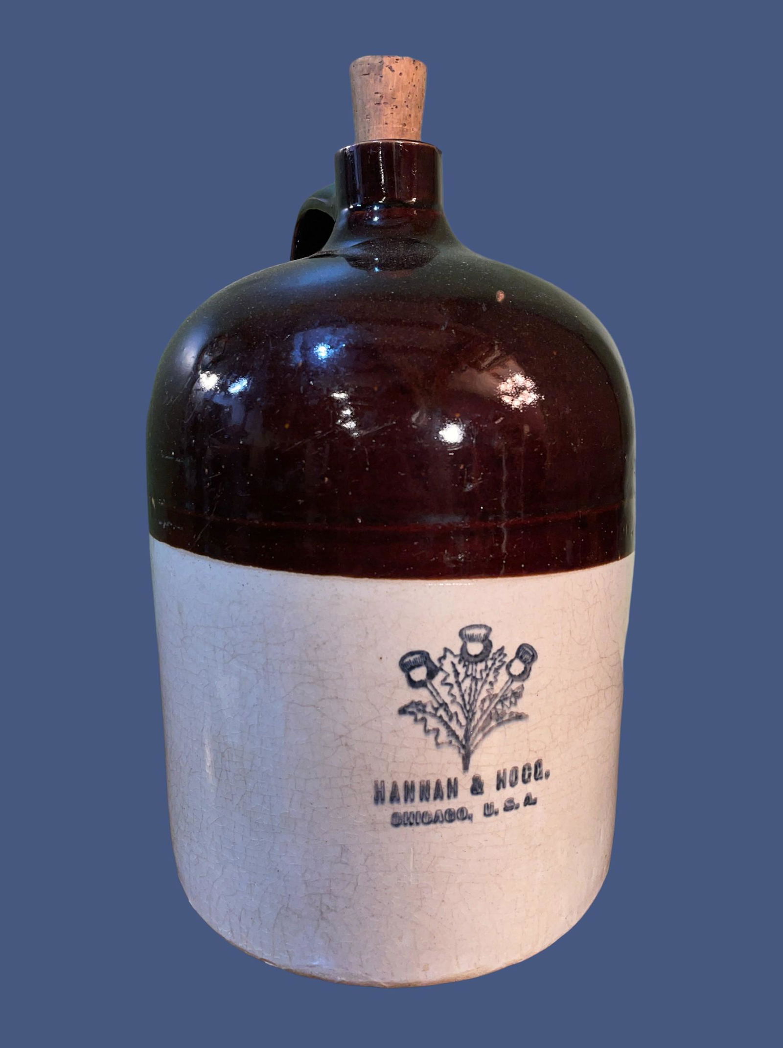 2 gallon HANNAH & HOGG Advertising Whiskey Jug CHICAGO Scottish (1 of 8)
