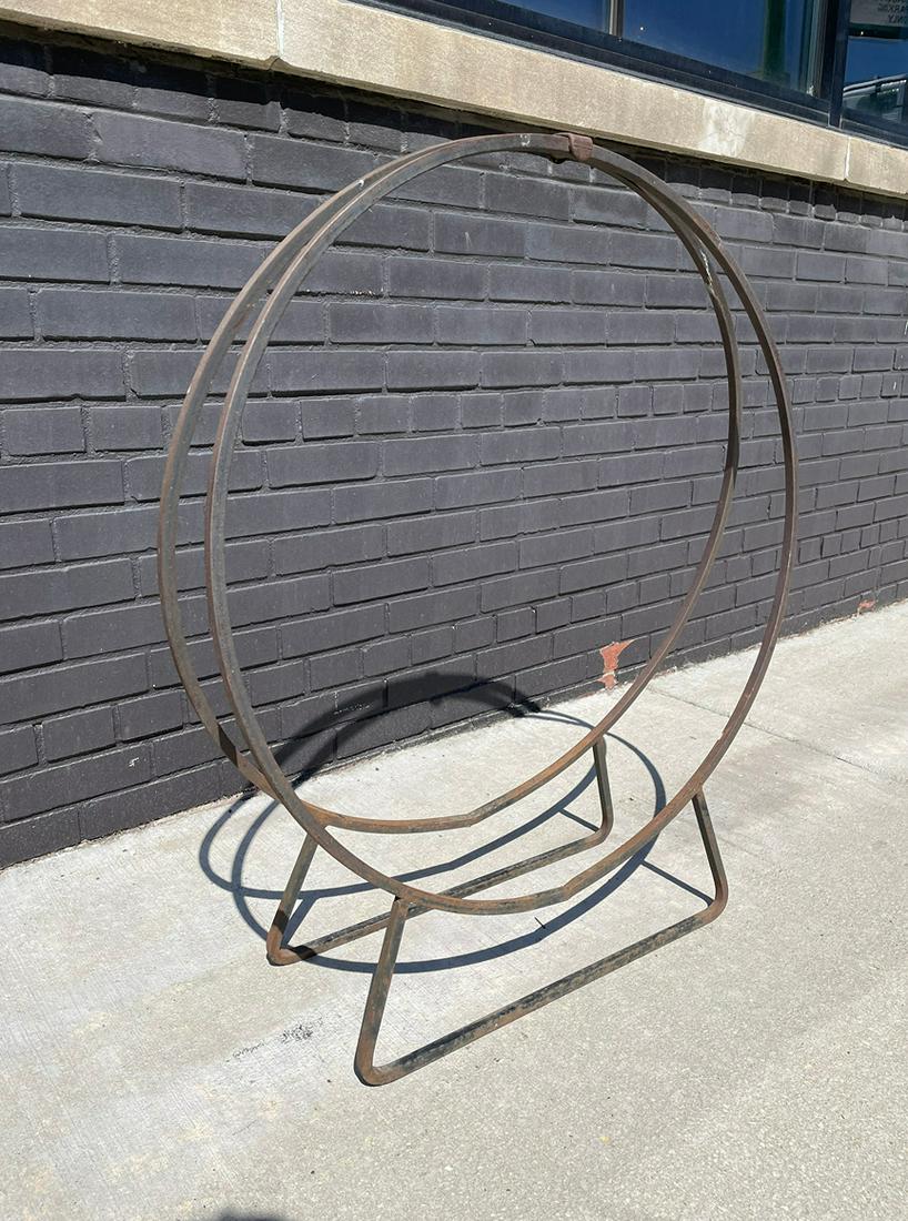 Mid Century Ring Iron Fireplace Log Holder BIG (1 of 6)