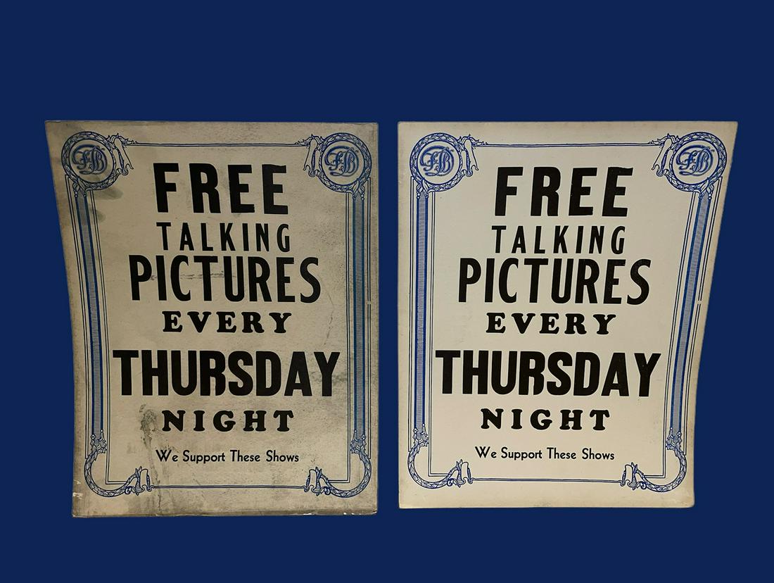 Pair Talking Pictures Movie Theater Advertisement Posters (1 of 4)