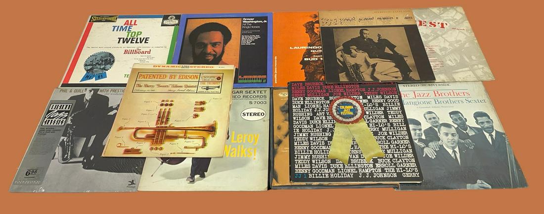 Collection 11 Vintage Jazz Vinyl Album Records GROVER WASHINGTON JR., LEROY VINNEGAR, PAUL GONSALVES: Mostly measure 12.5in L x 12.5in W