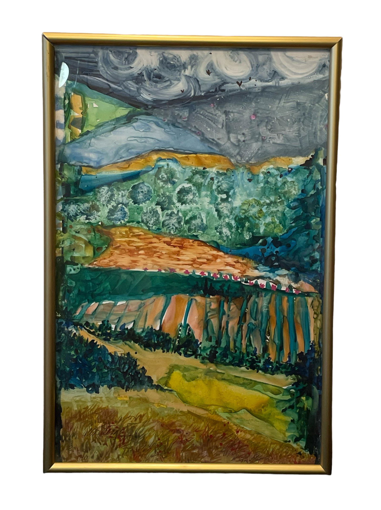 Signed CRISS STANGE Mid Century Watercolor (1 of 5)