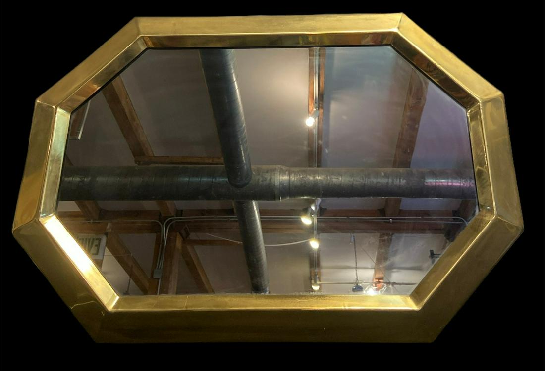 Mid Century Brass Octagon Mirror (1 of 3)