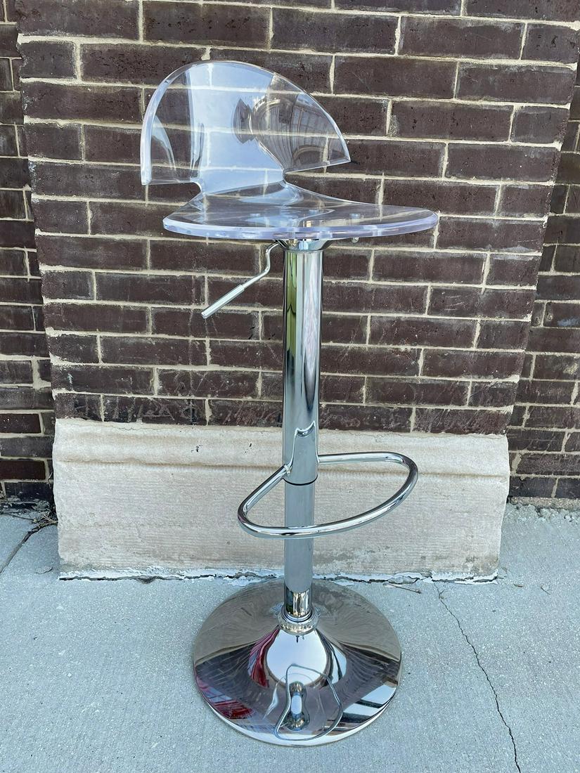 Lucite and Steel Barstool (1 of 5)