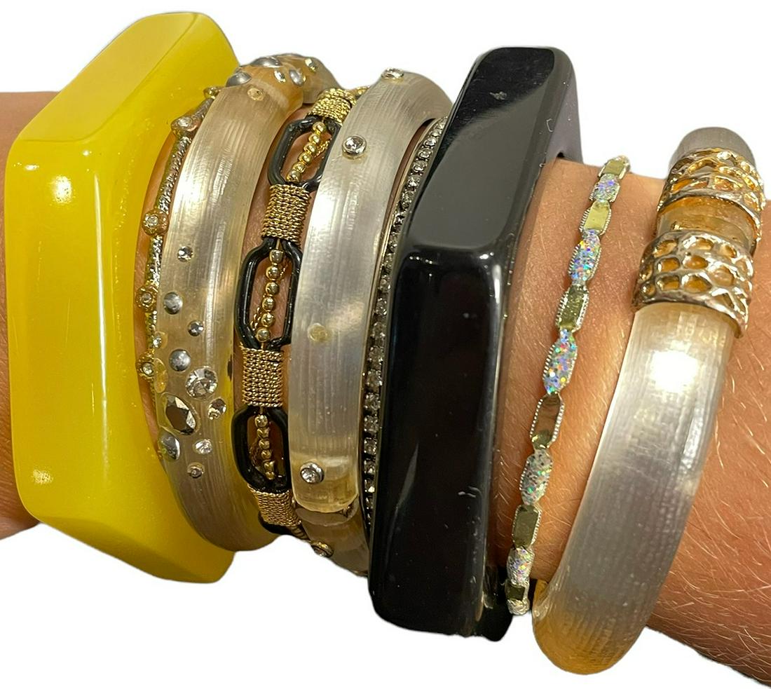 Collection 9 Women's Bangle Bracelets MARC JACOBS, ALEXIS BITTAR: total weight is 193.4g
