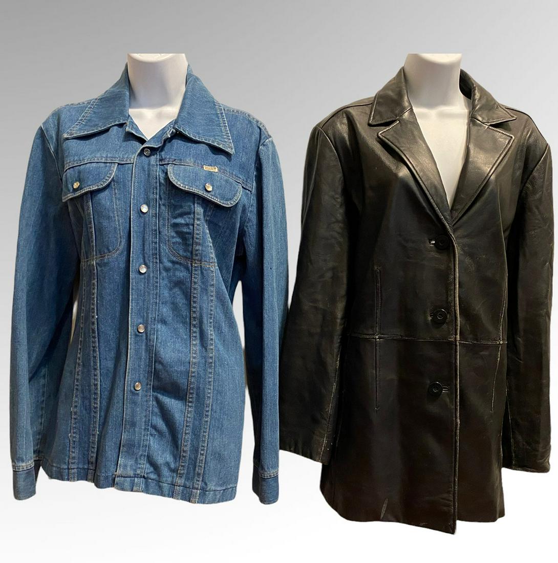 Vintage 1970's SEGFIELD Jean Jacket & Black Leather Jacket (1 of 5)