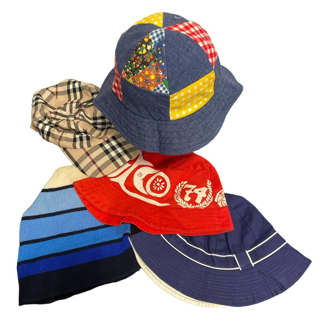 Collection Vintage Womens Bucket Hats BURBERRY: largest hat measures 13.5in W x 8in H
