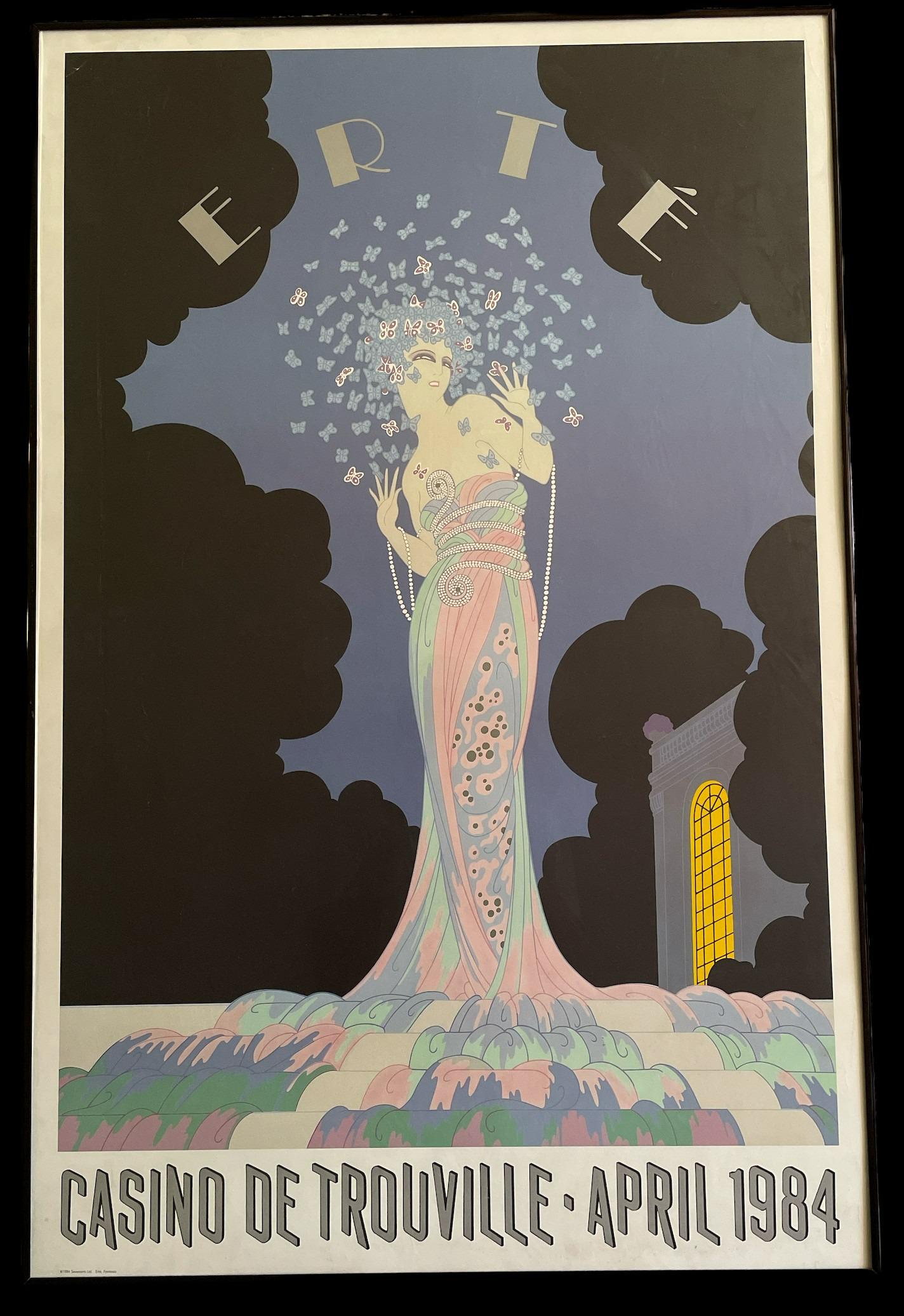 Vintage ERTE Lithograph 1984 Casino de Trouville: 26 in W x 39 in H