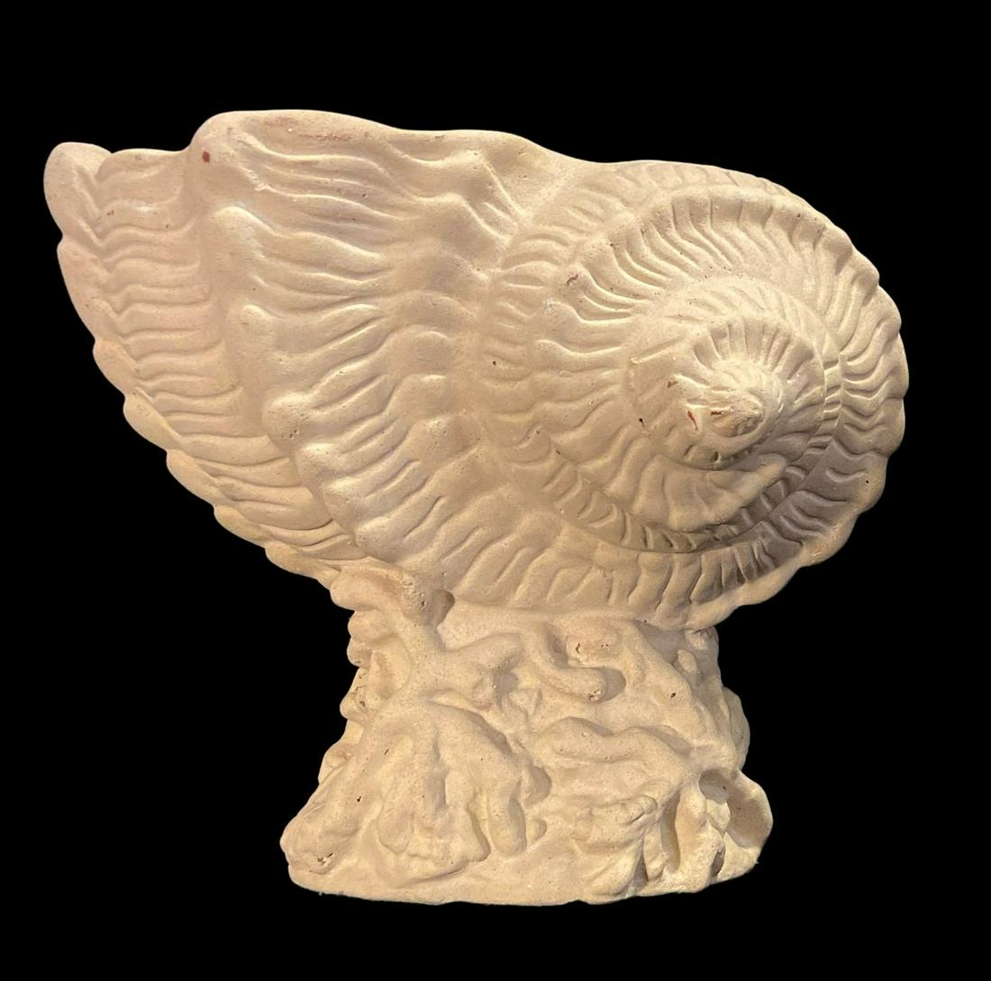 Large Concrete Seashell Form Garden Planter (1 of 10)