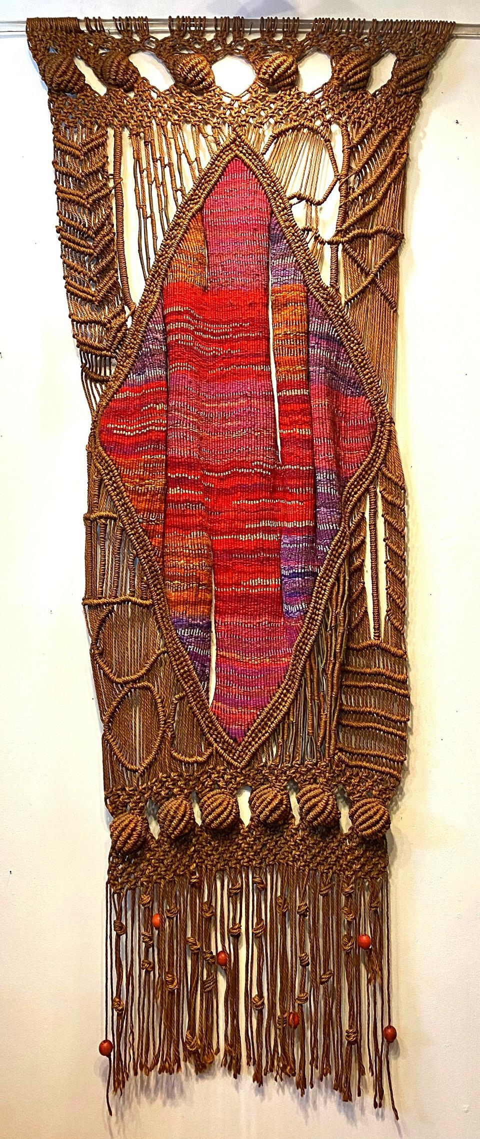 Massive Mid Century Macrame Fiber Art Textile (1 of 6)