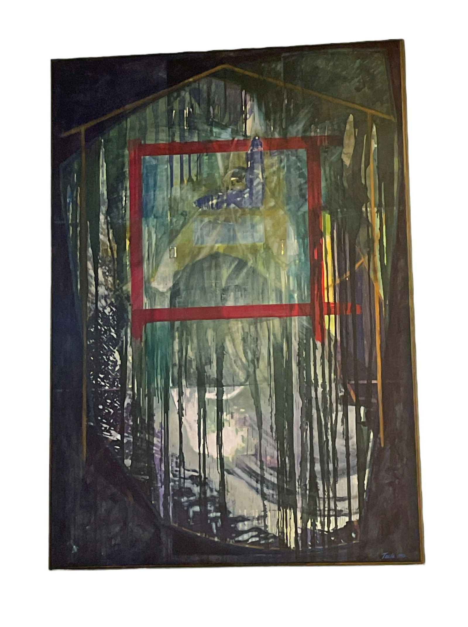 TECLA 1990 Abstract Post Modern Oil on Canvas (1 of 4)