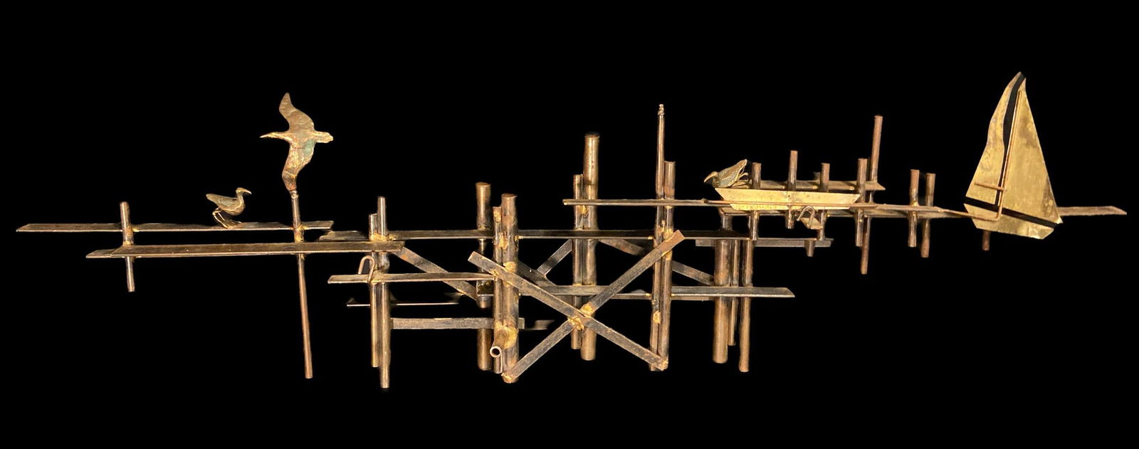 Signed Mid Century CURTIS JERE Wall Sculpture (1 of 4)