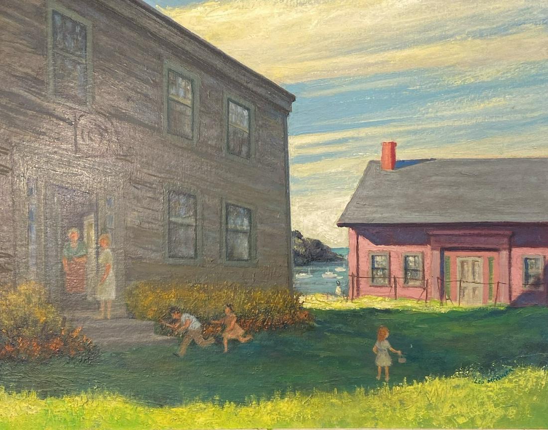 Folk Art Oil on Board Landscape by LEO MEISSNER "Landlayds Delight" (1 of 9)