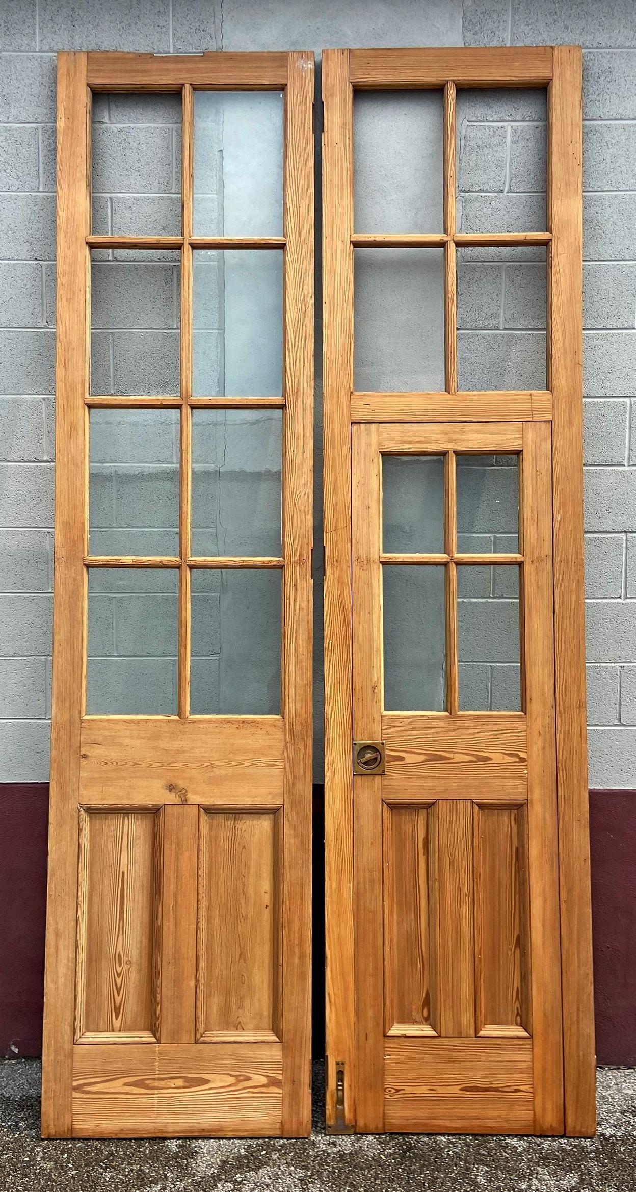 1800's Architectural Pine French Double Door with Internal Door (1 of 13)