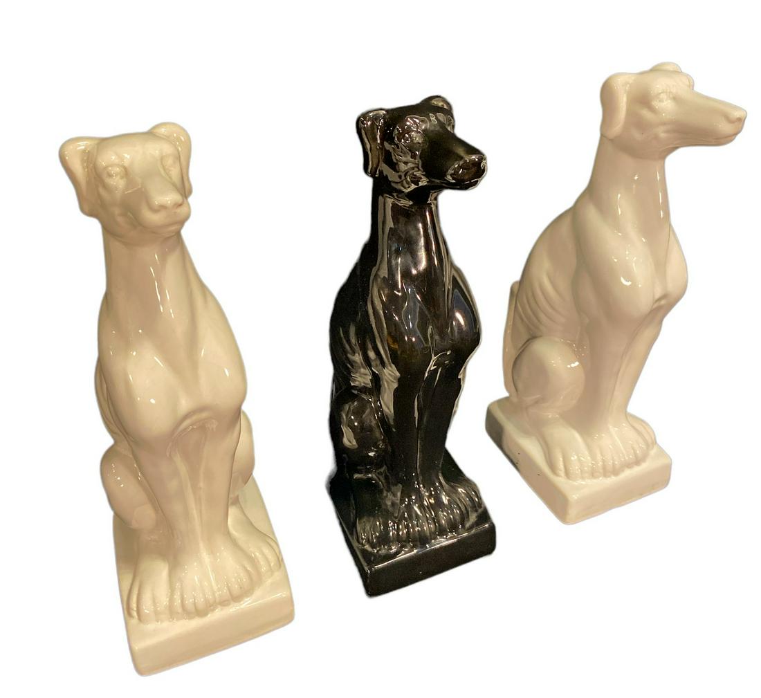 Three Art Deco Ceramic Dog Statues Oct 23, 2022 Rivich Auction in IL