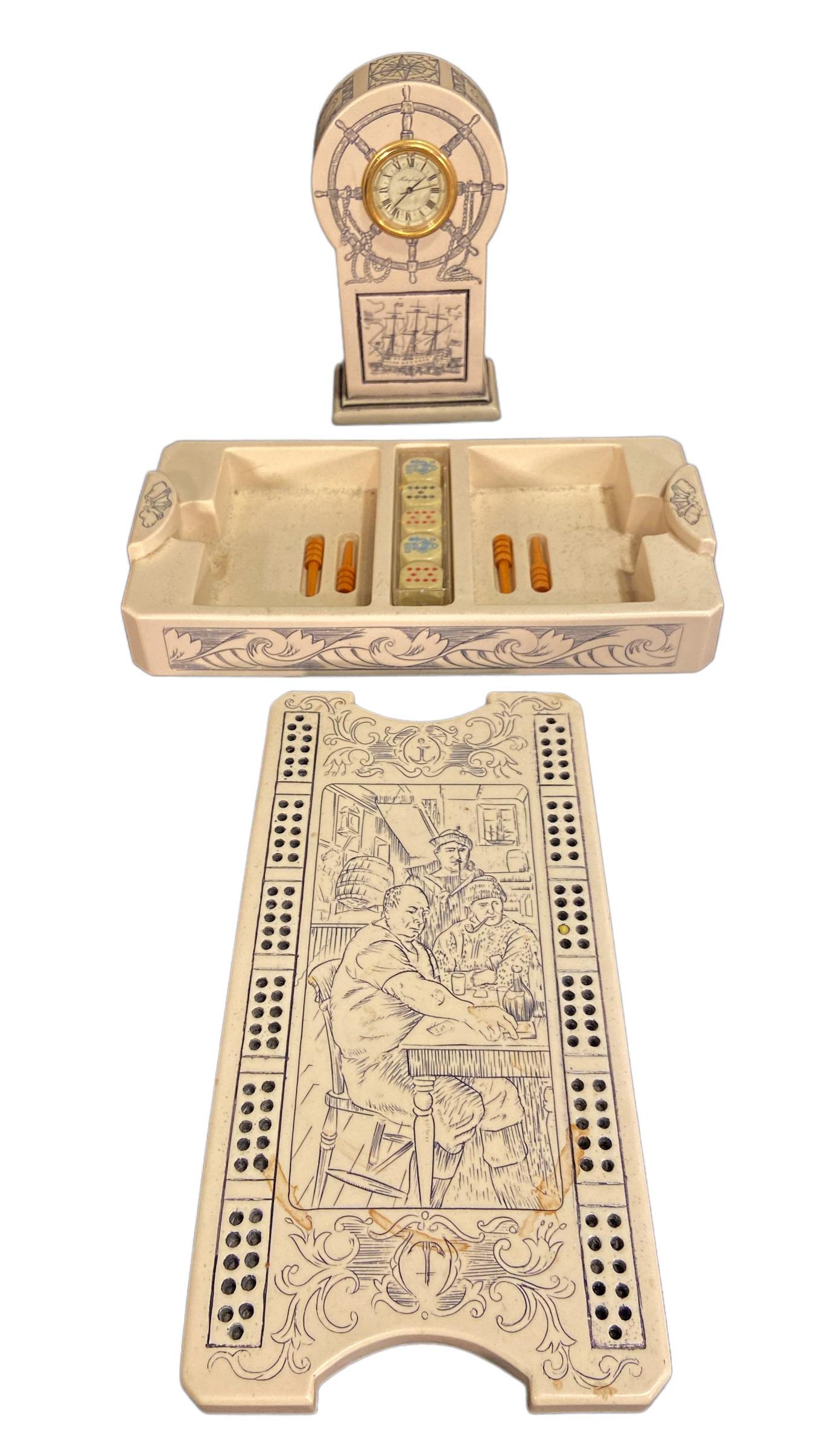 Historical Sailor's Replica Cribbage Game and Clock (1 of 3)