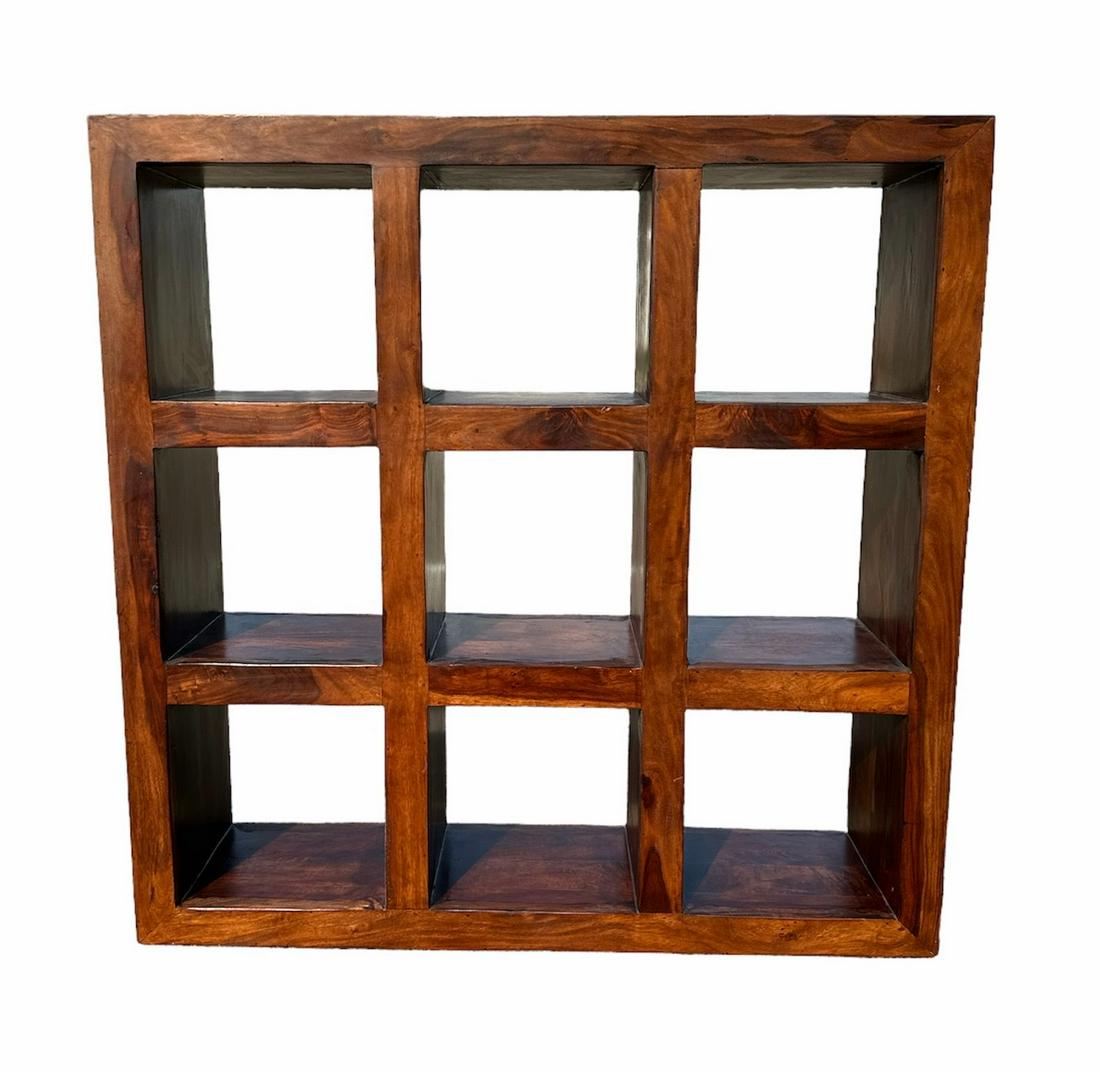 Contemporary Cubby Wood Shelf #2: 54 in H x 54 in W x 14 in D
