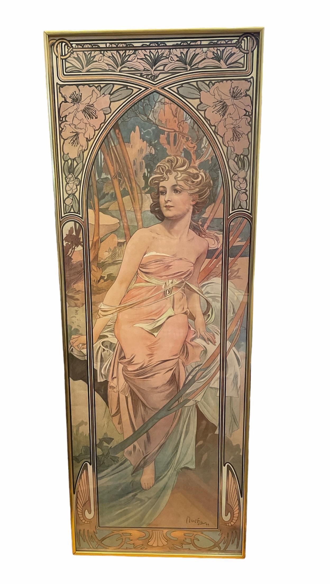 ALPHONSE MUCHA Print The Times of Day: Morning Awakening 1899 (1 of 4)