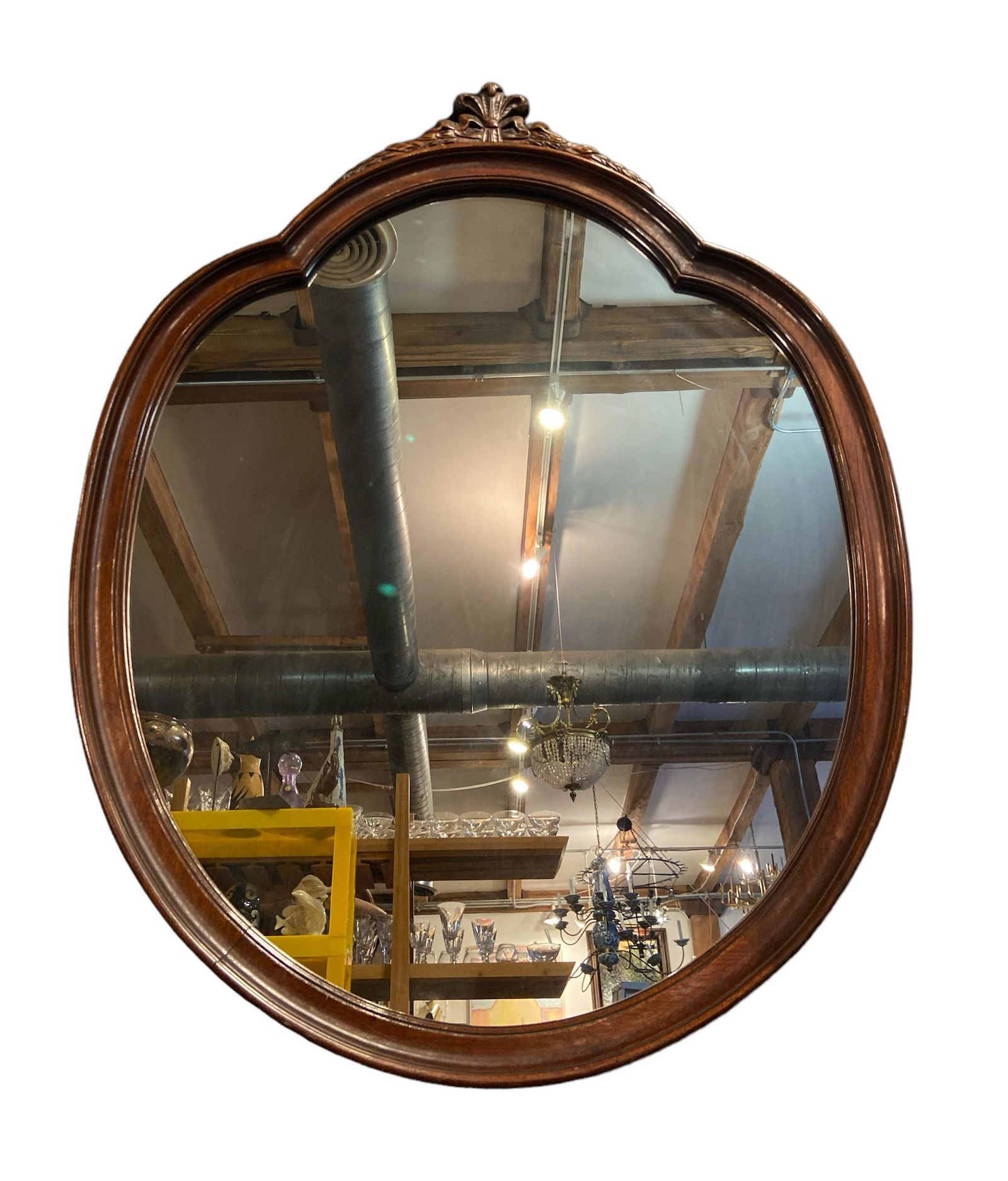 Antique Mahogany Oval Mirror (1 of 3)