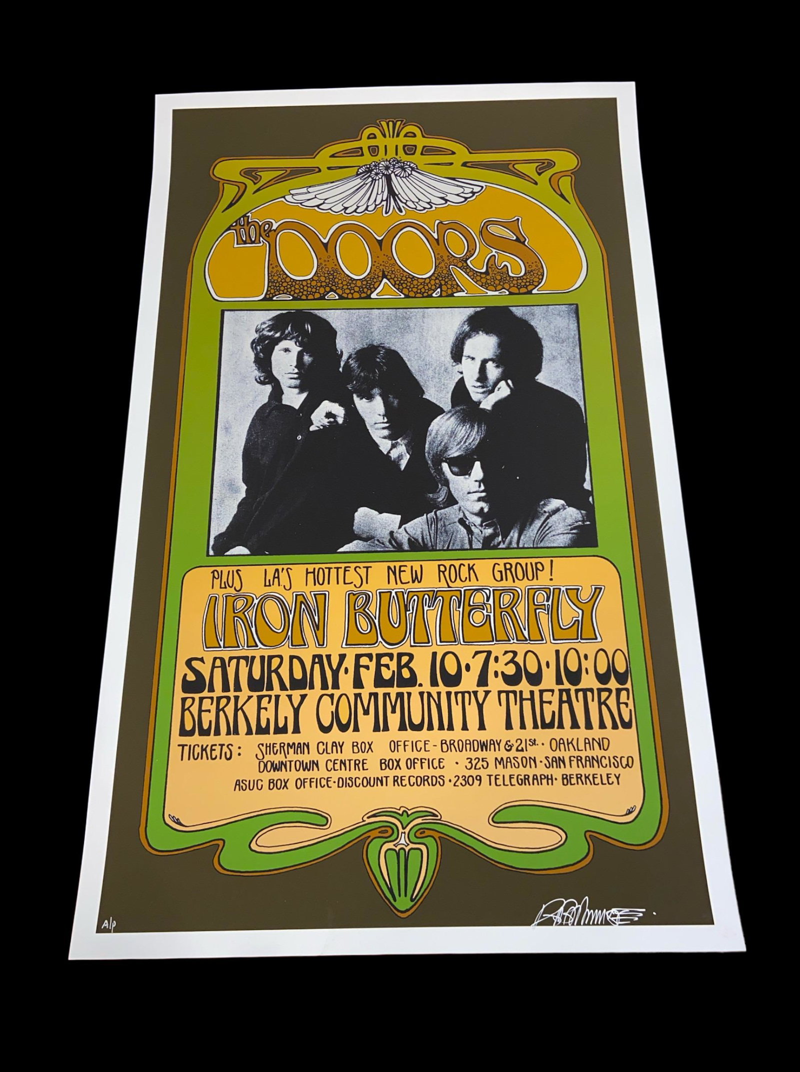 THE DOORS IRON BUTTERFLY Berkeley Theatre 1967 Poster (1 of 3)