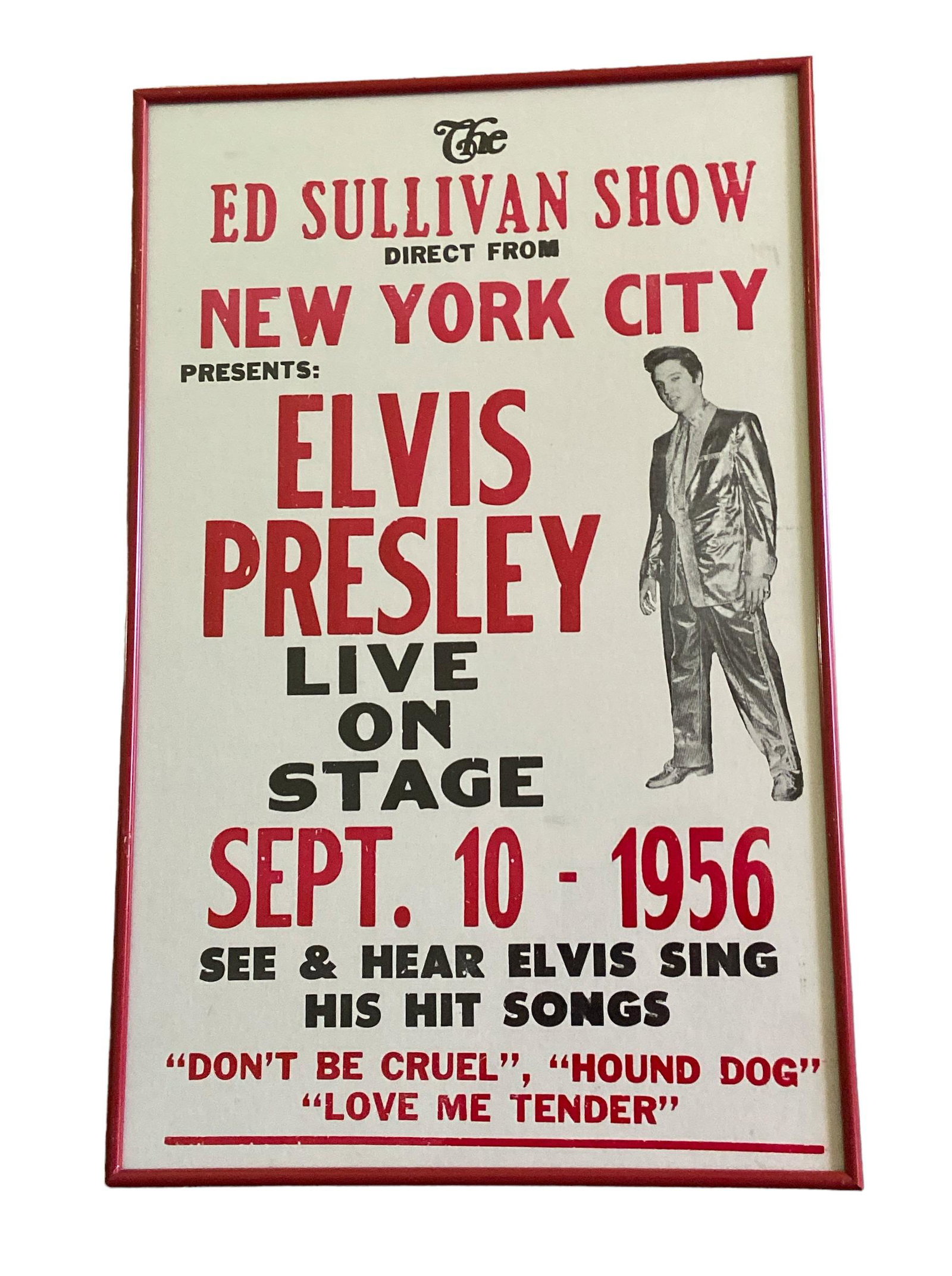 ELVIS PRESLEY Poster for ED SULLIVAN Show 1956 (1 of 2)
