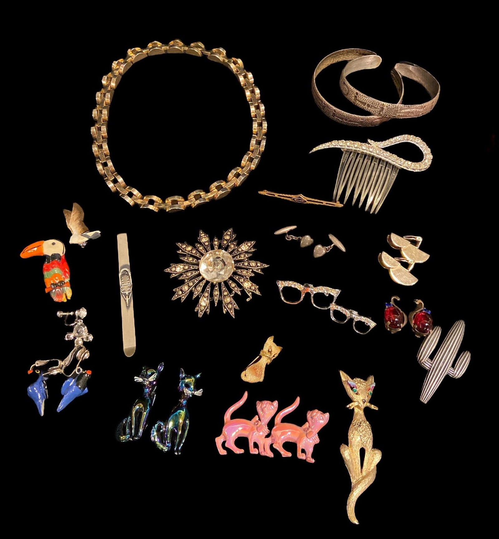 Collection Some Sterling Silver Bracelets, Necklaces, Brooches (1 of 15)