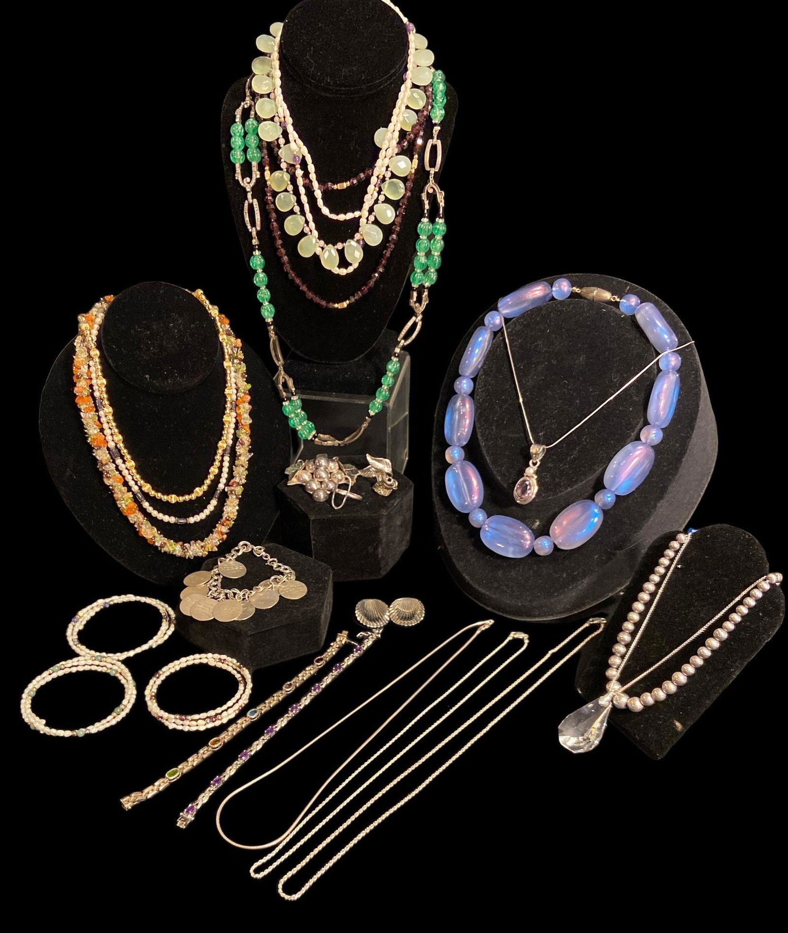 Collection Art Deco Some Sterling Silver Semi Precious KREMENTZ Stone Jewelry (1 of 18)