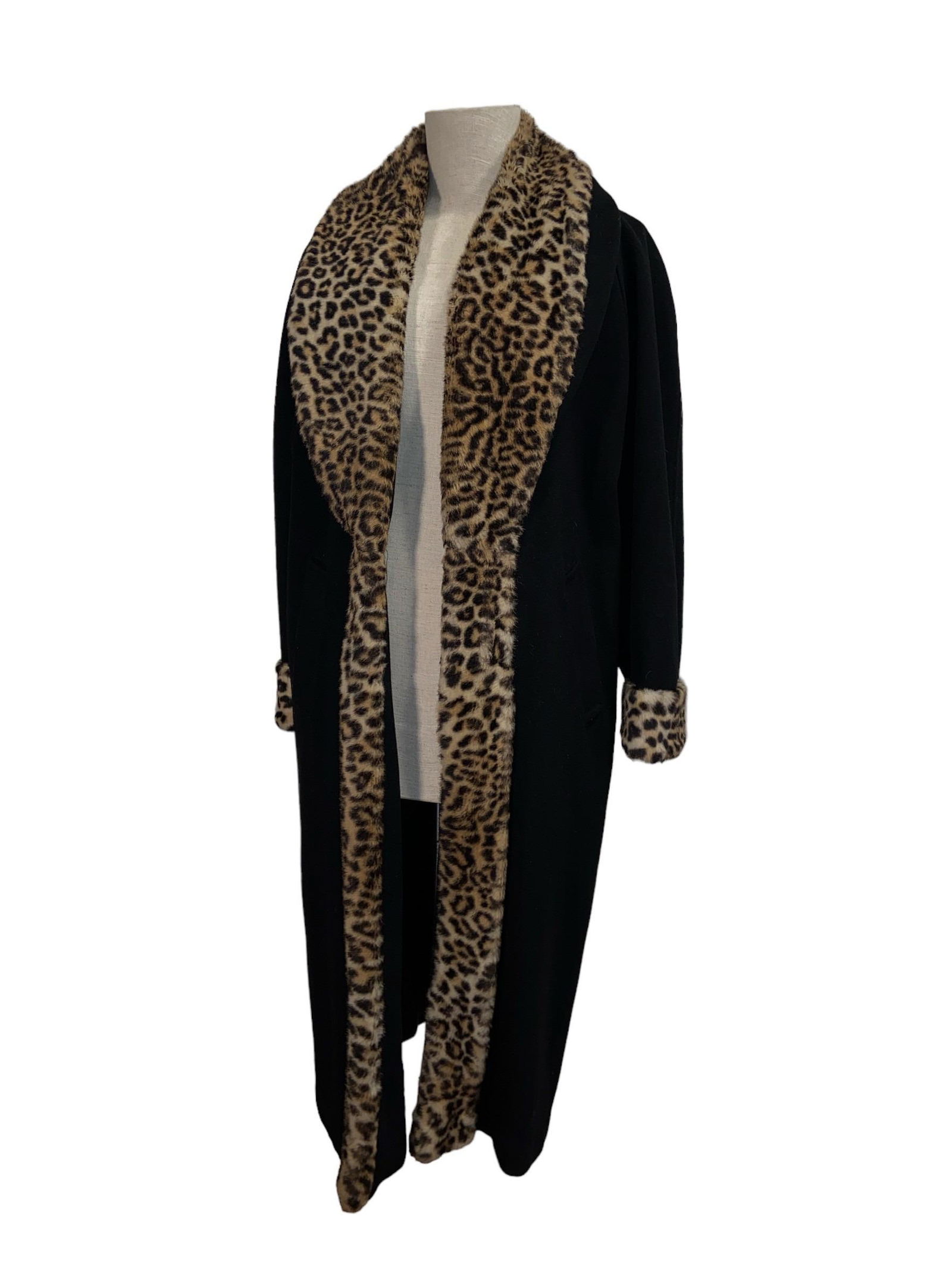 Women's Vintage Leopard Faux Fur Swing Coat (1 of 6)