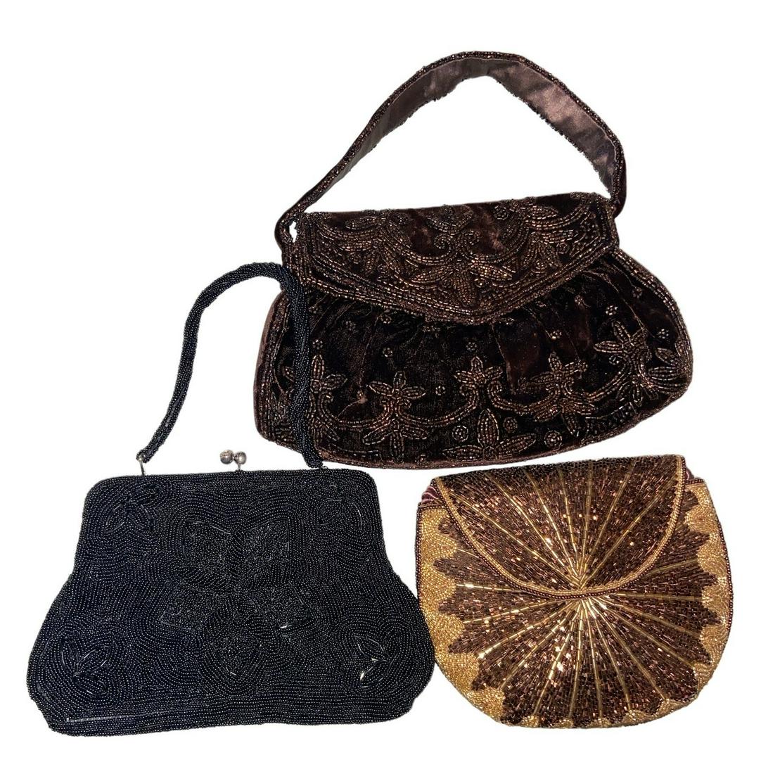 Collection Mid Century Gold & Neutral Beaded Purses (1 of 11)