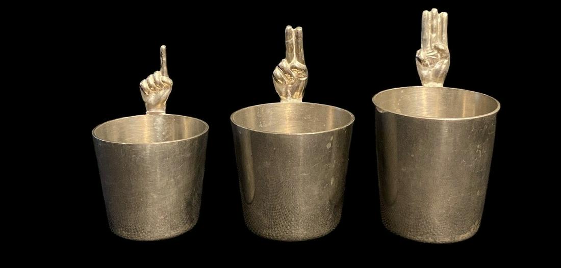 JAMES DIXON & SONS Figural Finger Shot Glasses (1 of 4)
