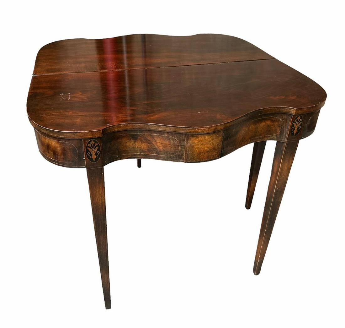 Flame Mahogany Inlaid Flip Top Table (1 of 5)