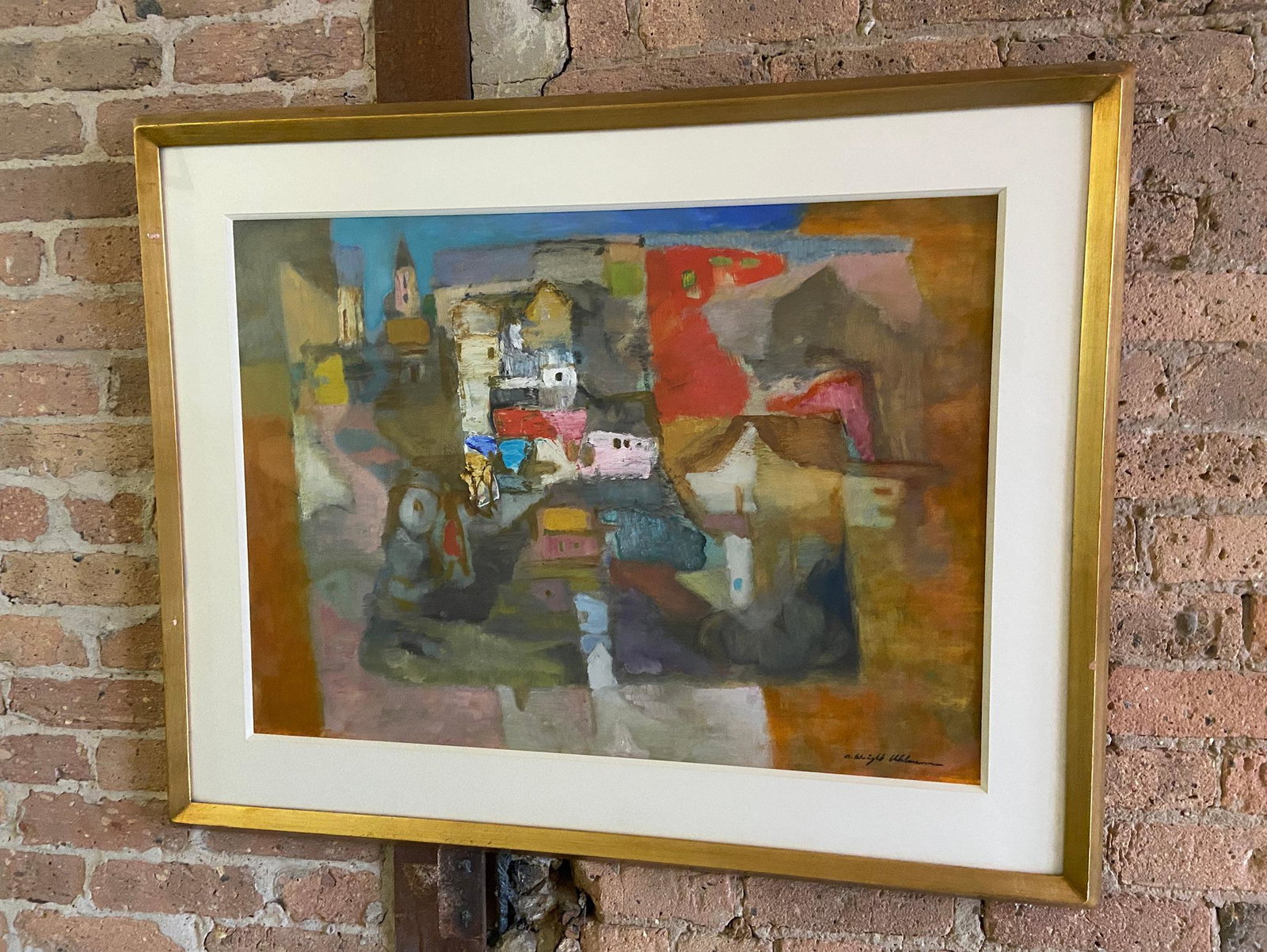 Abstract Mid Century Signed Oil Painting (1 of 6)