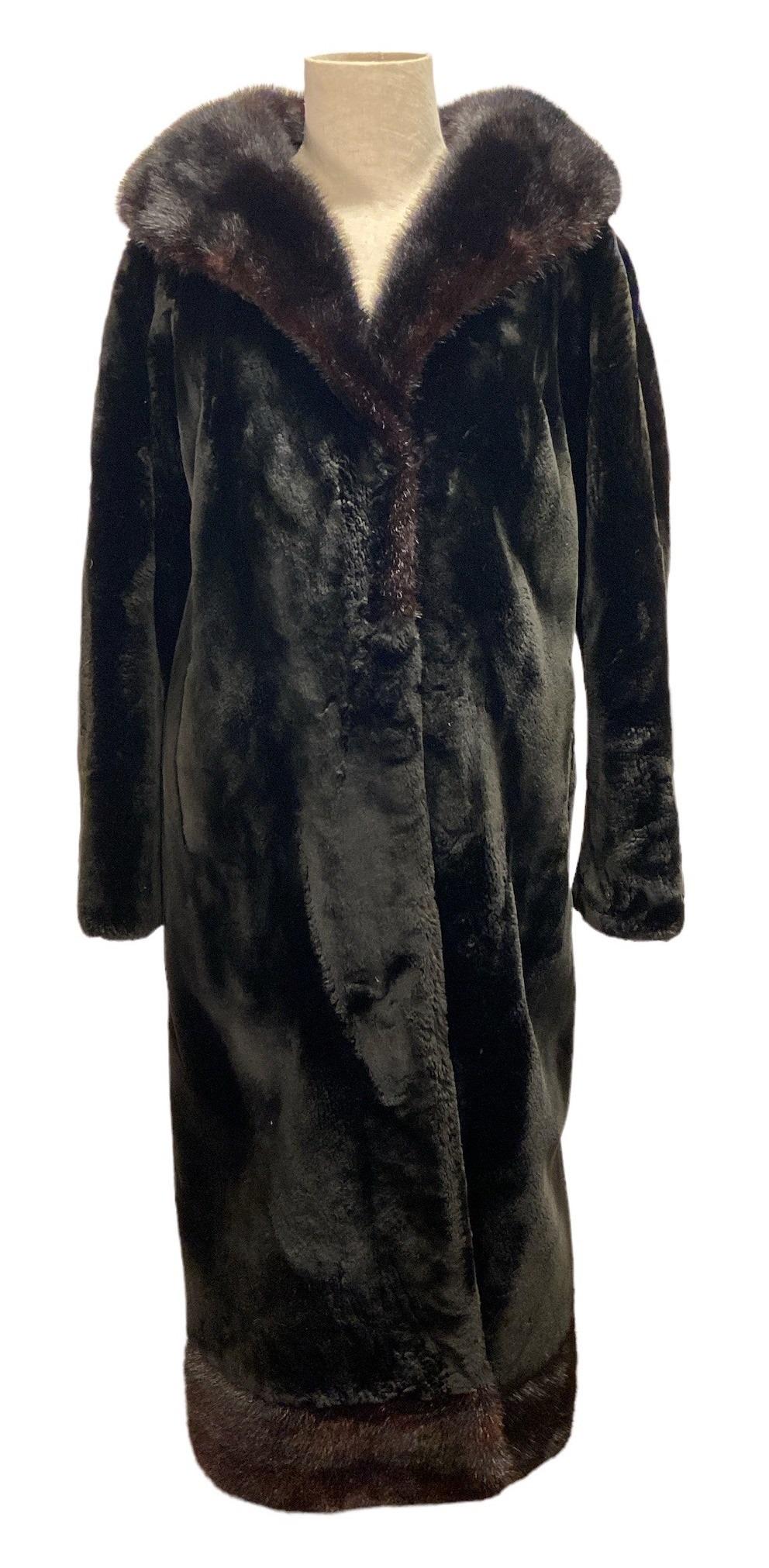 Classic KEIM'S FURS Sheared Beaver and Mink Trim Full Length Fur Coat (1 of 7)