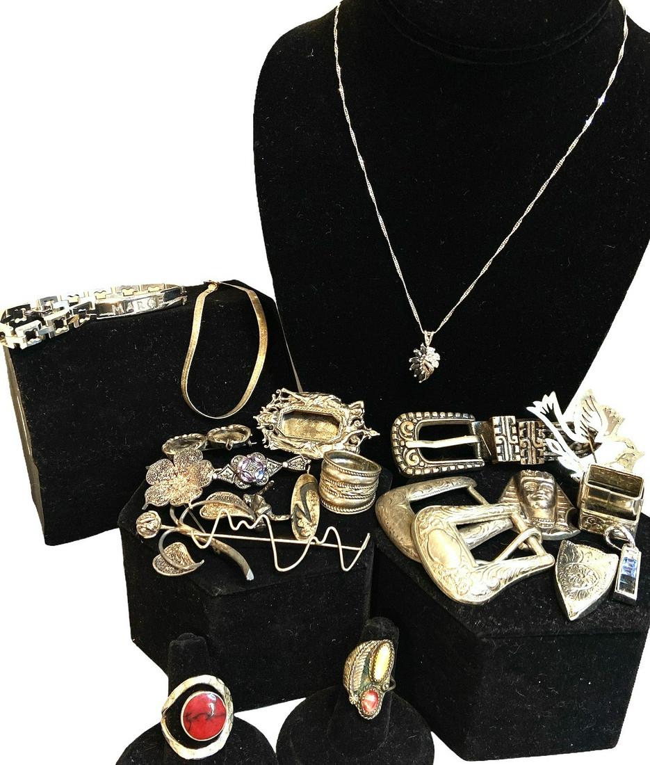 Mostly Sterling Silver Rings, Belt Buckles & More Accessories (1 of 7)