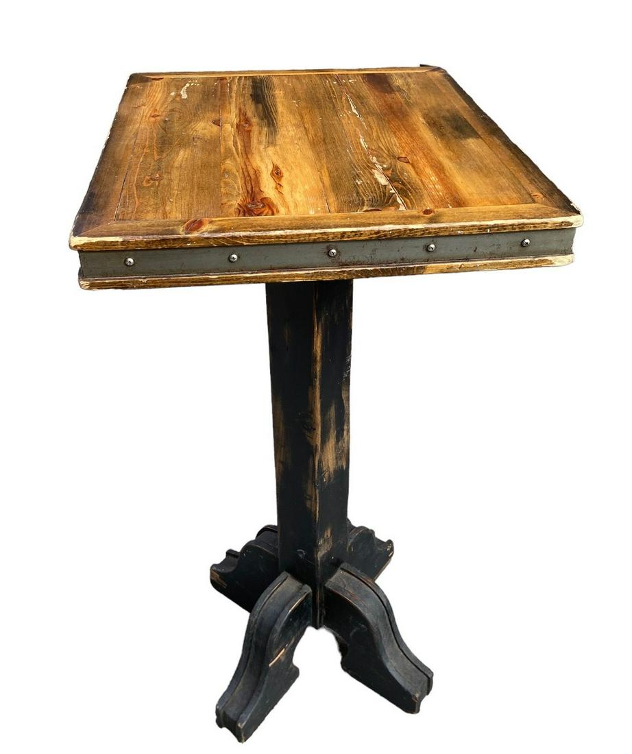 Industrial High Top Cocktail Table: 41.25" H and the top measures 24" x 20"