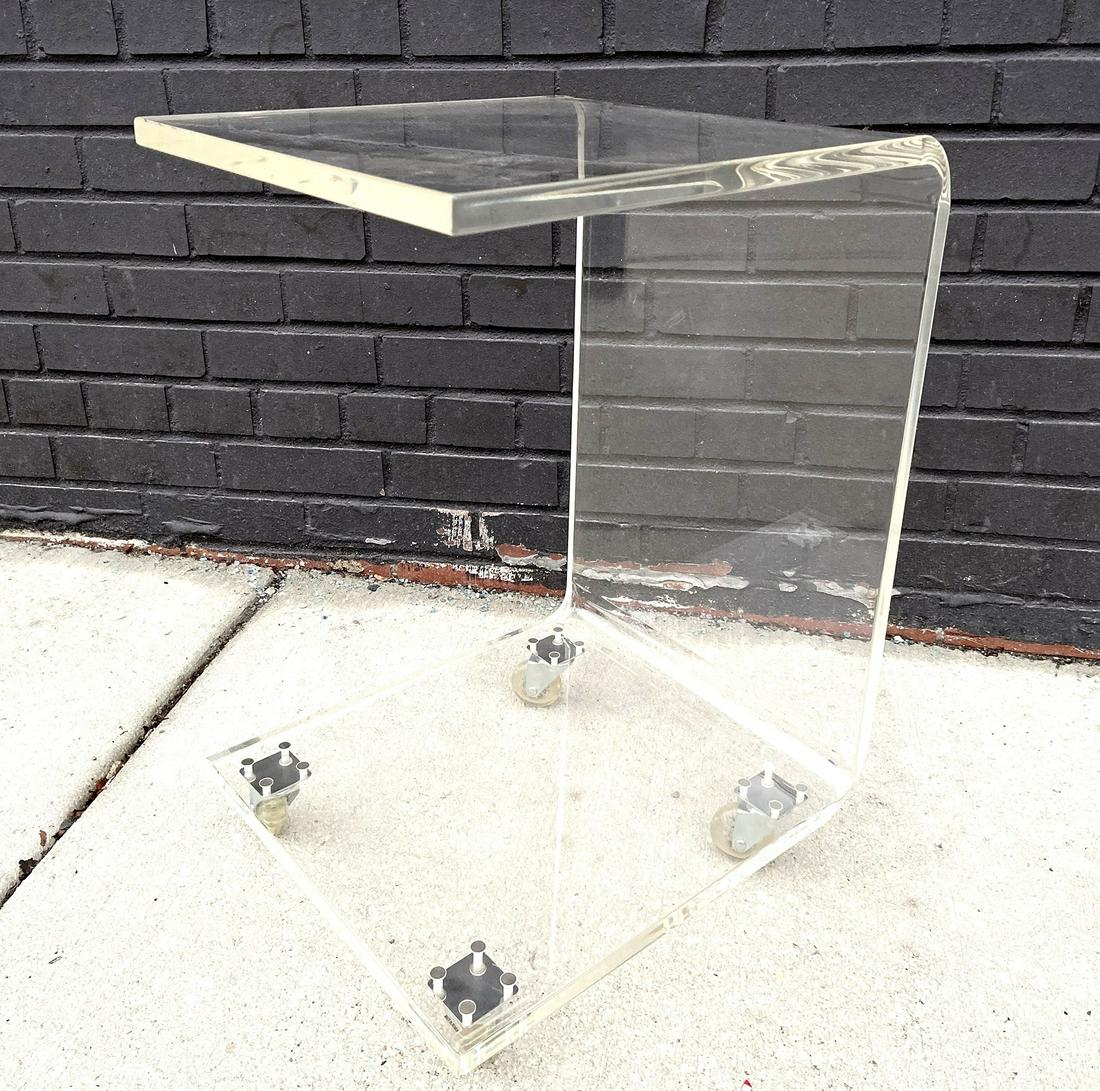 Lucite Rolling Side Table (1 of 8)