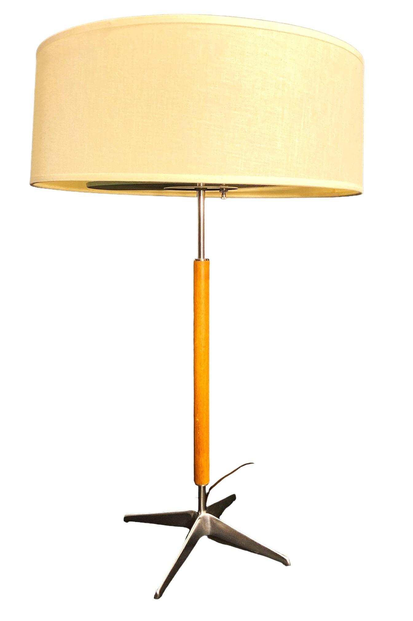 GERALD THURSTON for LIGHTOLIER Table Lamp, Walnut & Chrome (1 of 7)