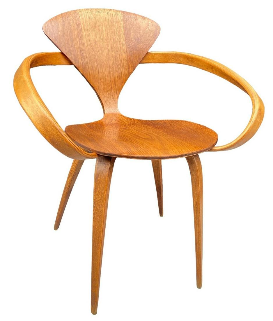 NORMAN CHERNER For PLYCRAFT Pretzel Chair: 31.5" H to back x 17.5" H to seat x 25.25" W arm to arm x 22" D