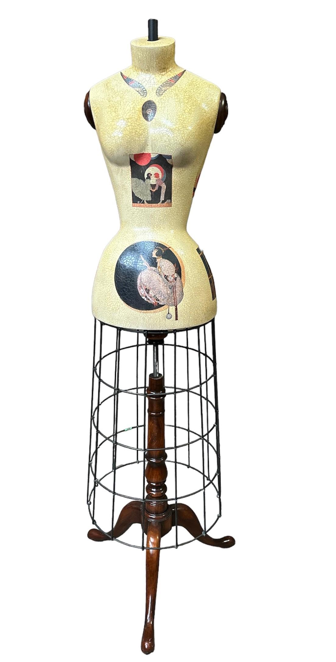 EMPIRE Folk Art Painted Dress Form Mannequin (1 of 7)