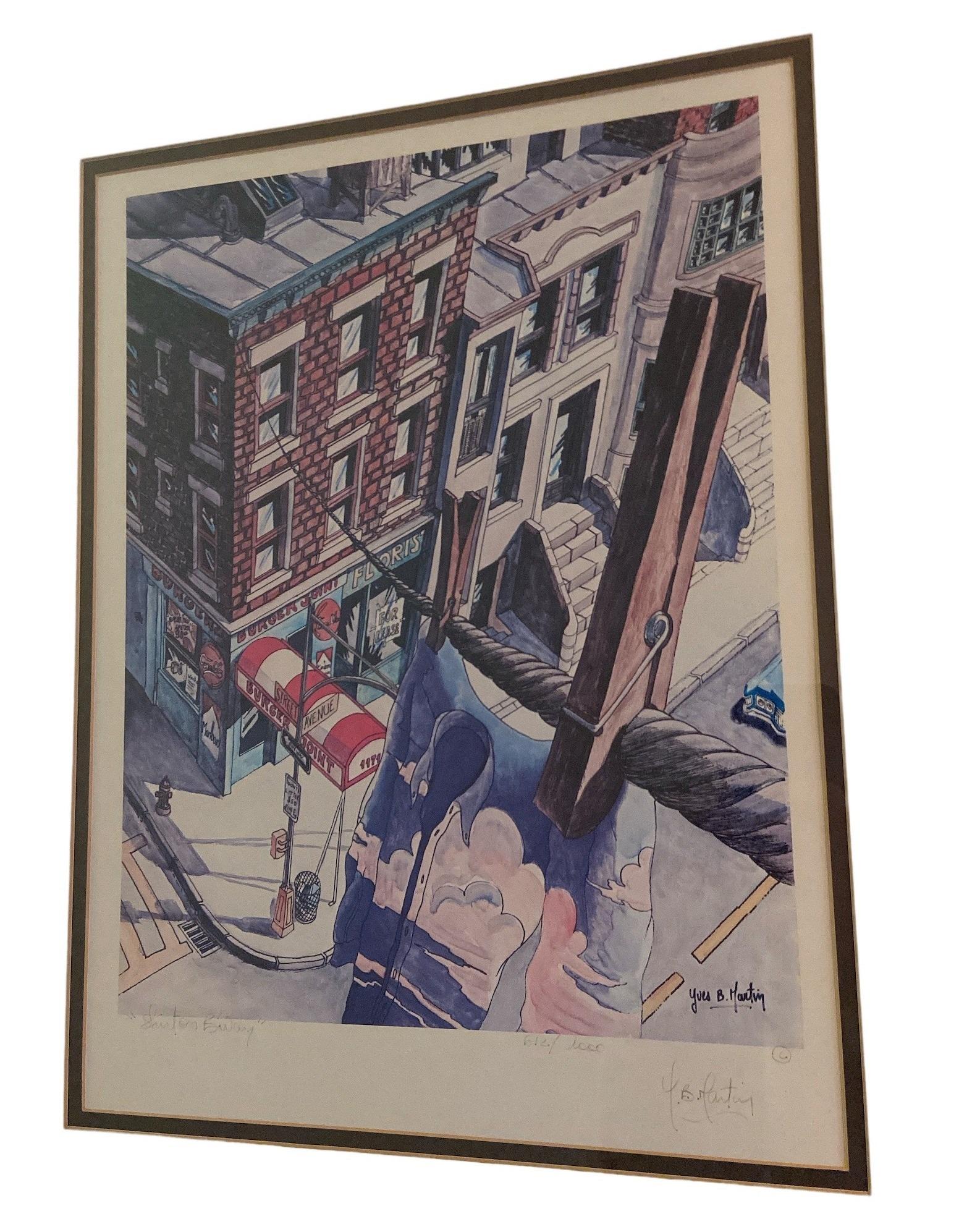 "Shirt on Broadway" Signed and Numbered Lithograph, YVES B MARTIN (1 of 6)