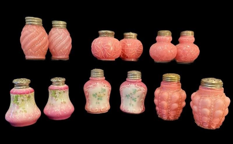 Collection Pink Early American Pressed Glass Salt & Pepper Shakers (1 of 6)