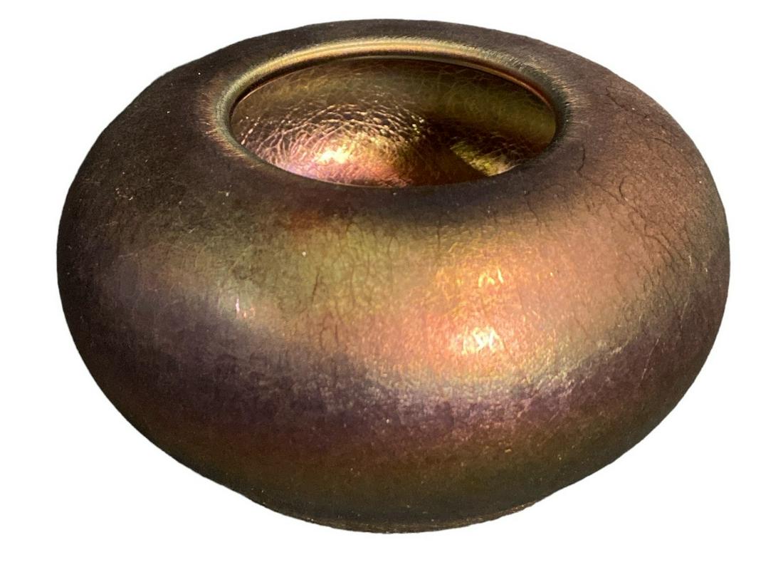 Iridescent Purple IMPERIAL GLASS Vase: 2.25" H x 4" DIA