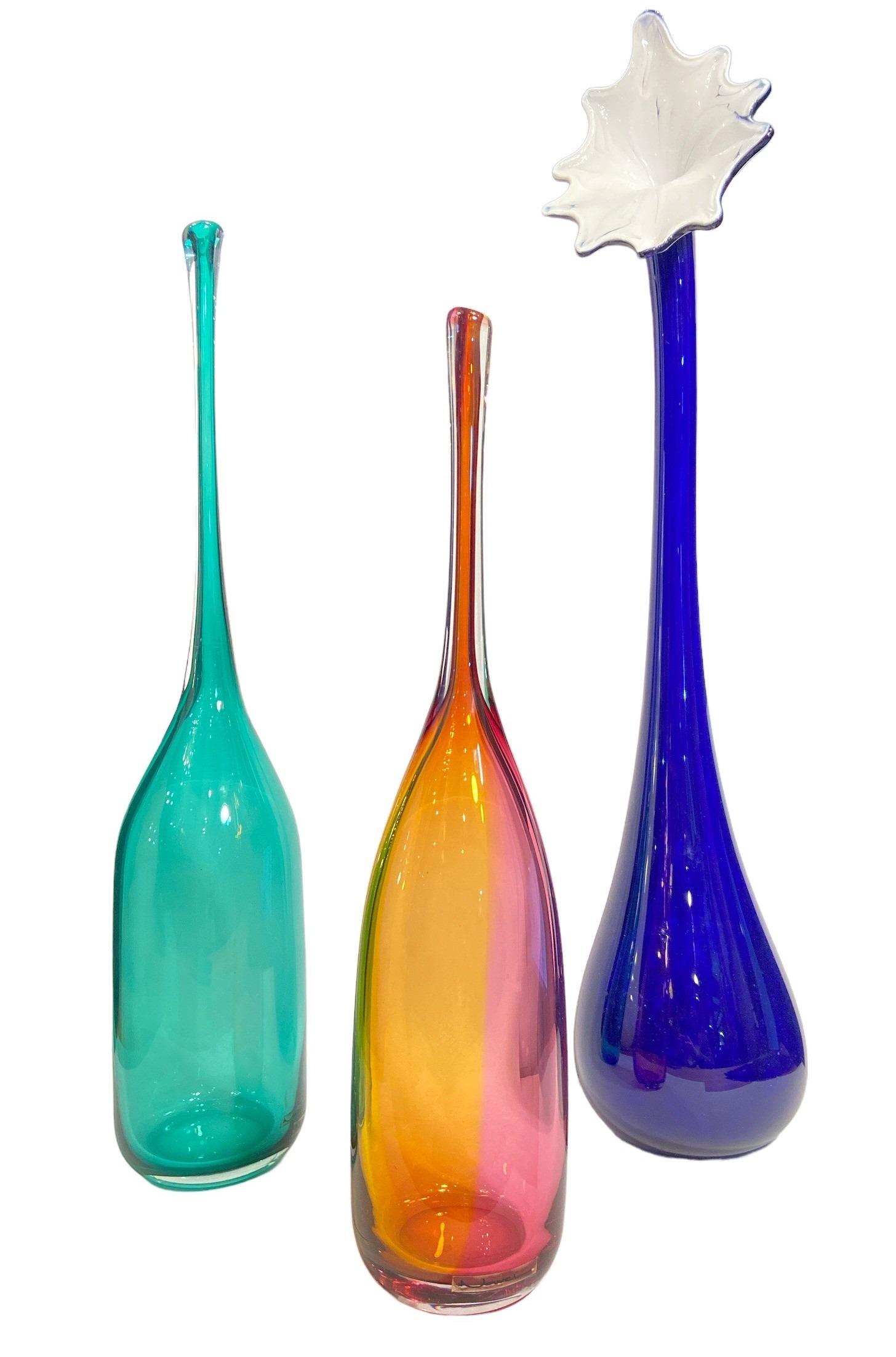 Three Post Modern Art Glass Bottles and Vase ALONSO NOUVEL Mar 24, 2023 Rivich Auction in IL