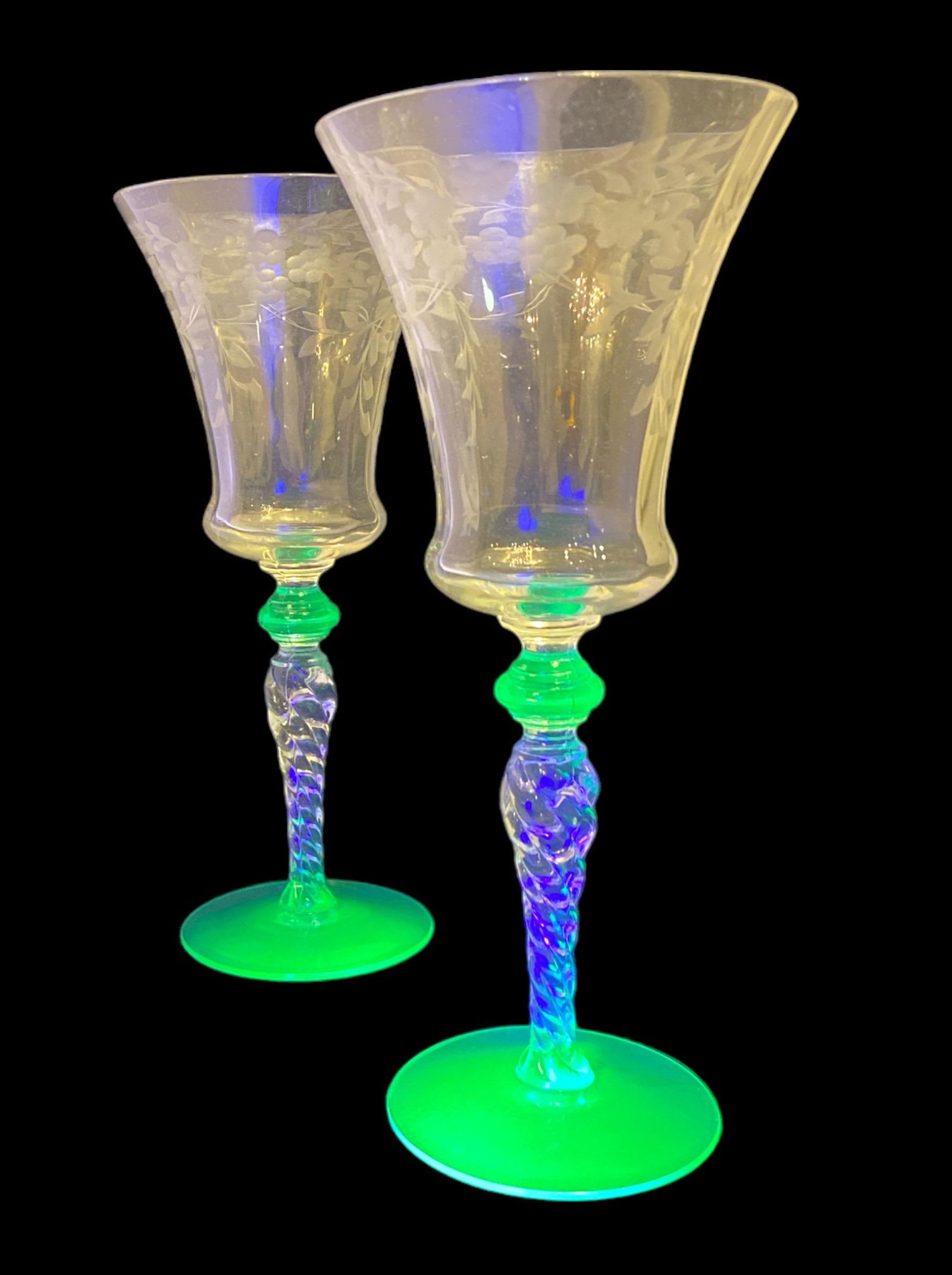 Uranium Vaseline TIFFIN-FRANCISCAN Stemware (1 of 3)