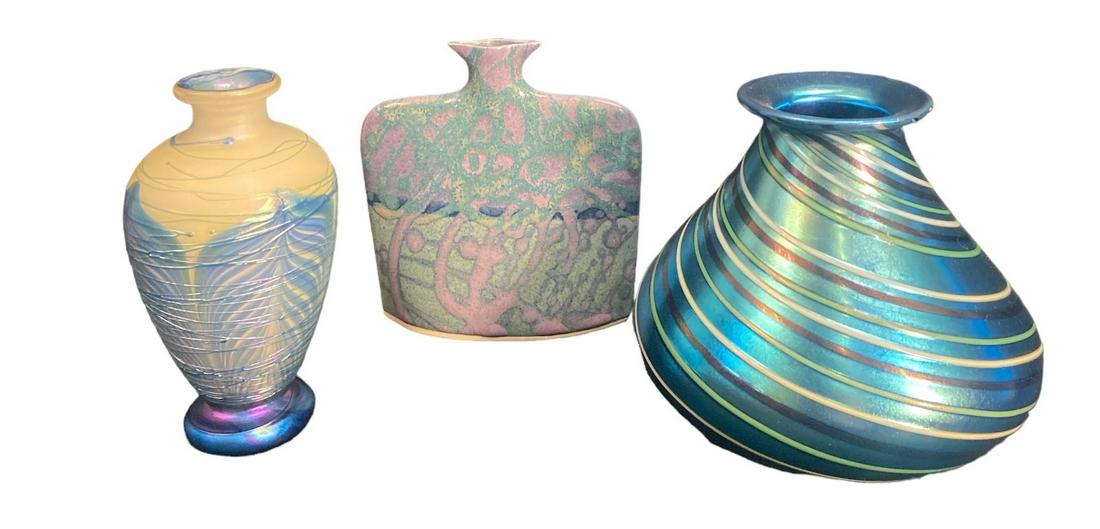 Three Small Ultra Modern Signed Vases (1 of 5)